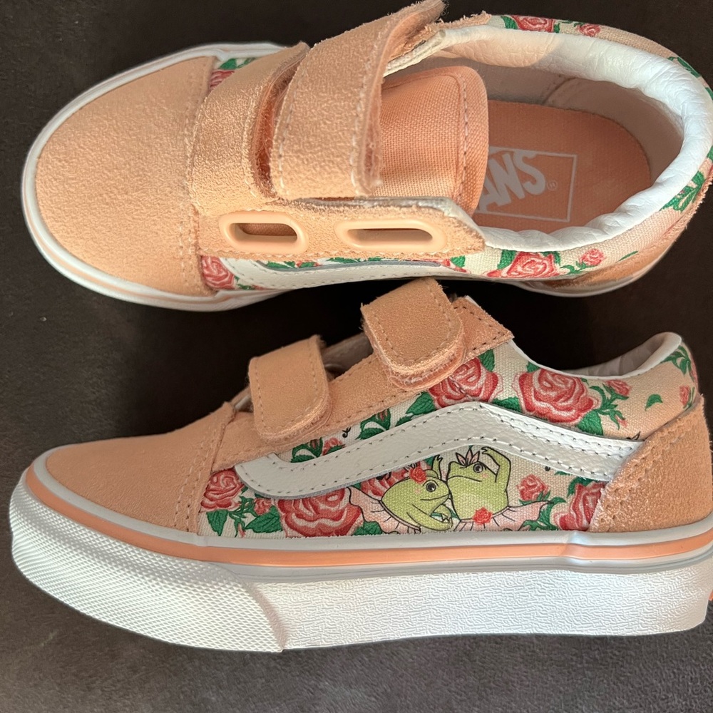 Vans Old Skool Velcro Frog Frolic girls toddler sneakers size 11c